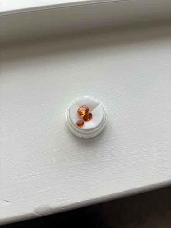 Set of 3 Orange Garnet Gemstones – Oval Faceted Hessonite Garnet Lot Warm Tones - Picture 14 of 15